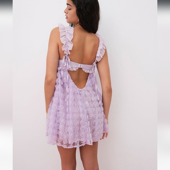 NWT FOR LOVE & LEMONS Lavender Poppy Mini Dress Medium